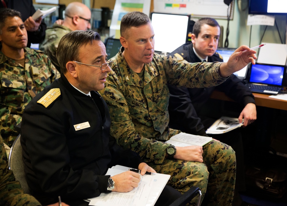 Partner Nations Attend Brief Aboard Chilean Naval Ship During Partnership of the Americas 2014