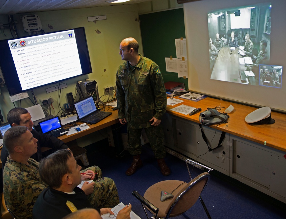 Partner Nations Attend Brief Aboard Chilean Naval Ship During Partnership of the Americas 2014