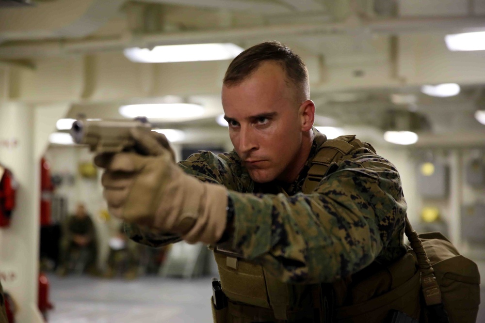Marines with SPMAGTF-South rehearse for live-fire exercise aboard USS America
