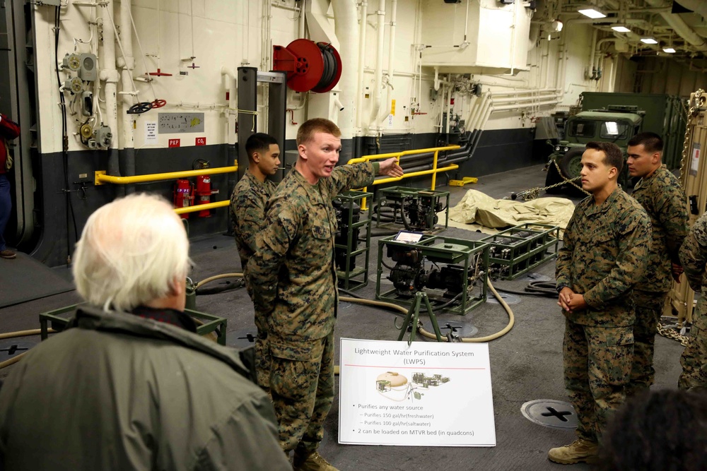 Distinguished visitors from Uruguay tour USS America