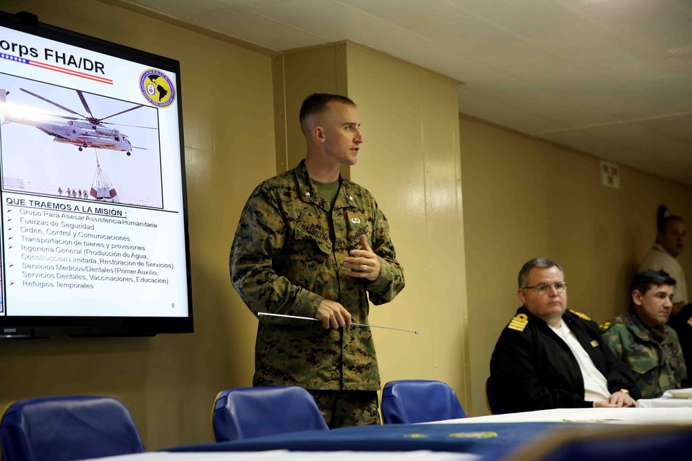 Distinguished visitors from Uruguay tour USS America