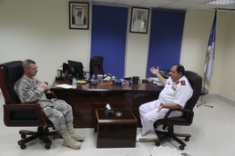 108th Sustainment Brigade leadership meet with Kuwait Naval Fleet director of operations