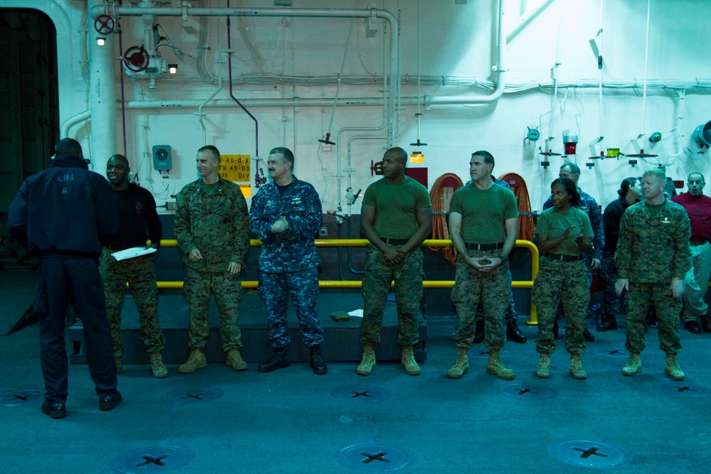 Sailors earn MCMAP belt aboard USS America