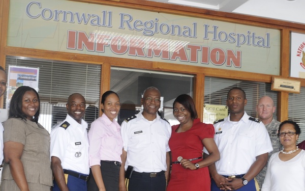 DC Guard commanding general visits Cornwall Regional Hospital in Jamaica