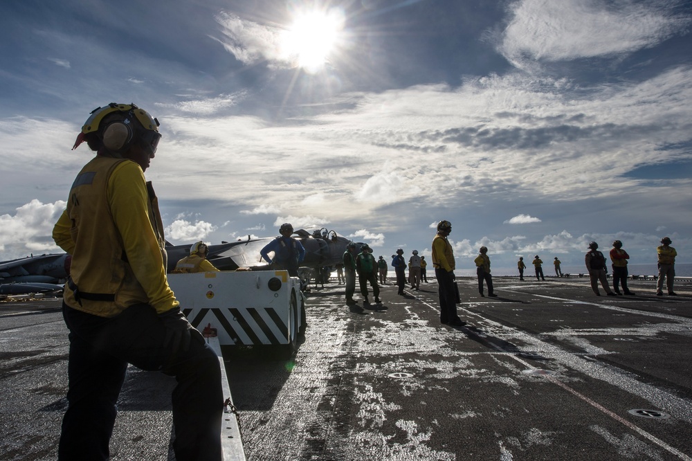 USS Makin Island flight deck operations