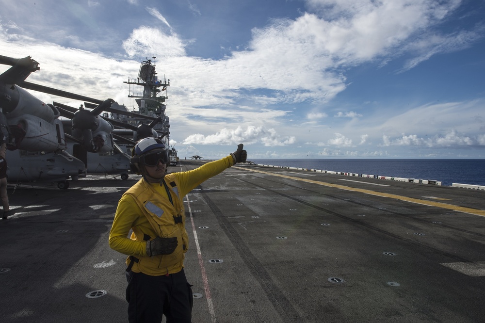 USS Makin Island flight deck operations