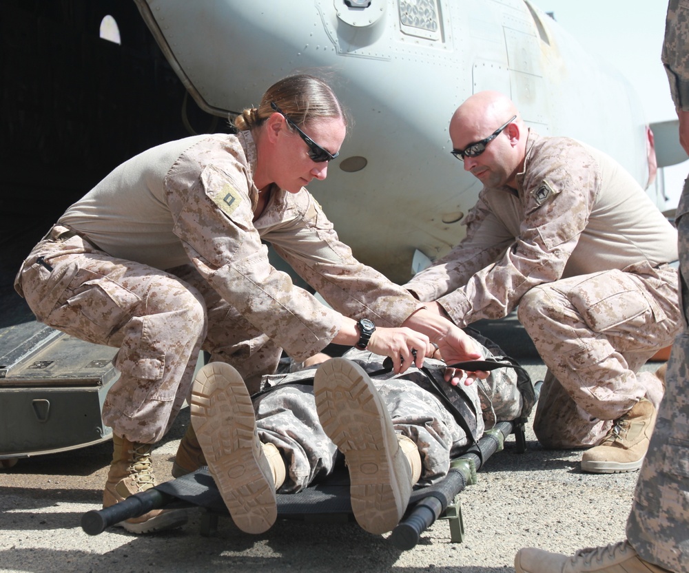 1st ABCT medics train with Navy corpsmen