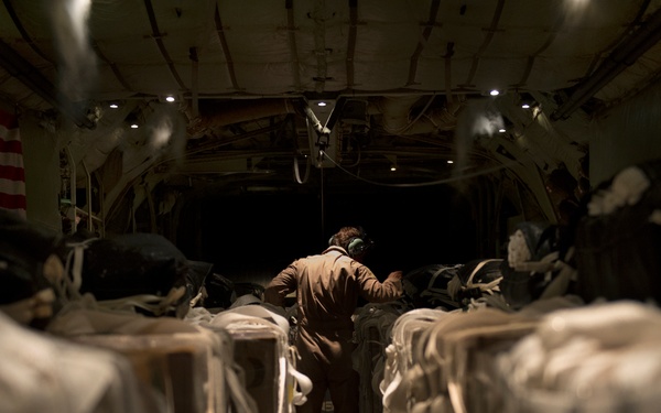 C-130 Hercules humanitarian airdrop over Iraq
