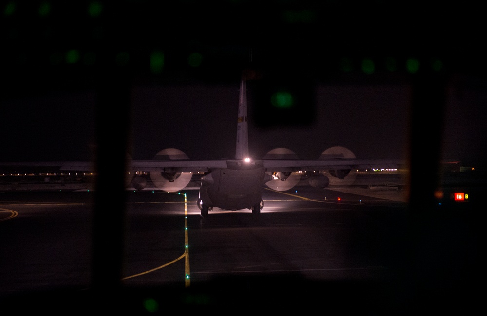 C-130 Hercules humanitarian airdrop over Iraq