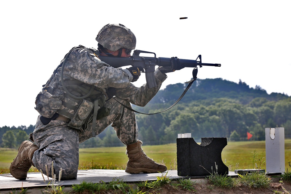 Army Reserve soldier qualify during battle assembly training at Fort McCoy