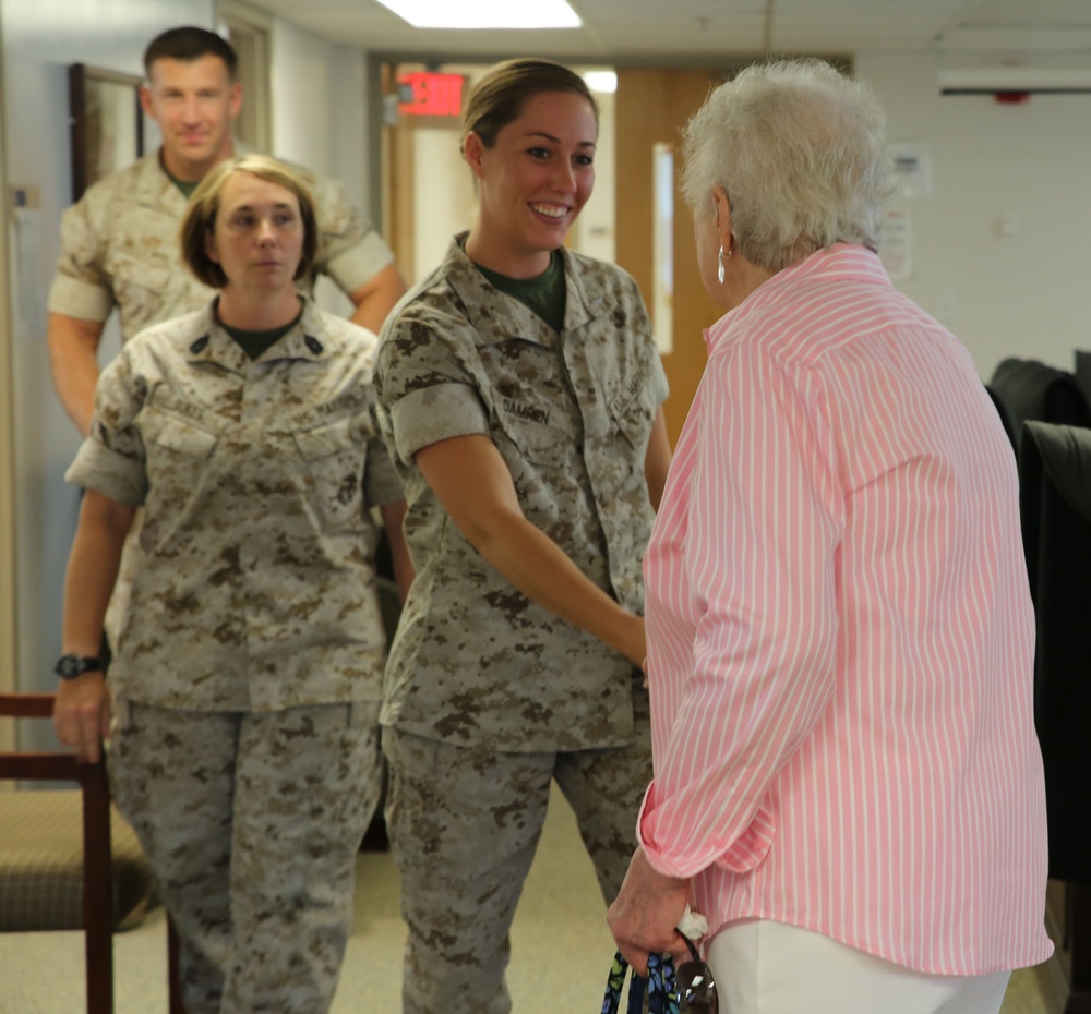 WWII veteran visits Ground Combat Element Integrated Task Force Marines