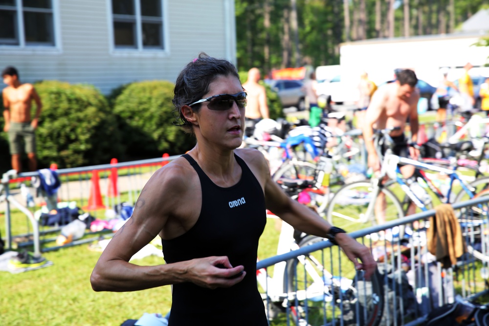 Competitors swim, bike, run to finish line