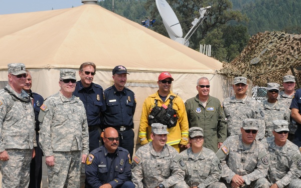 Cal Guard Senior Command visits troops at wildfires