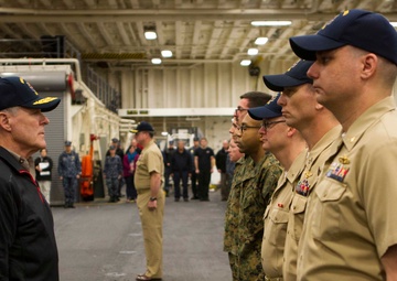 Secretary of The Navy visits Marines, Sailors aboard USS America