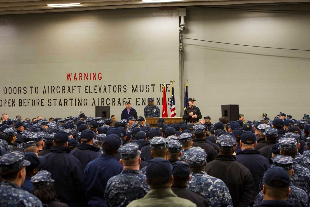 Secretary of The Navy visits Marines, Sailors aboard USS America