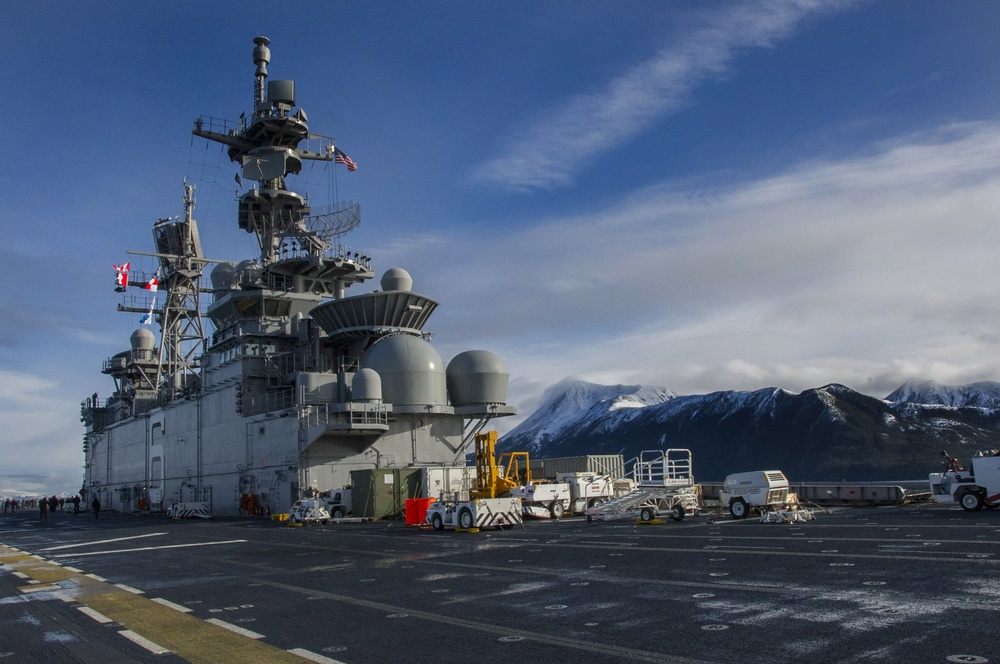 USS America transits Strait of Magellan