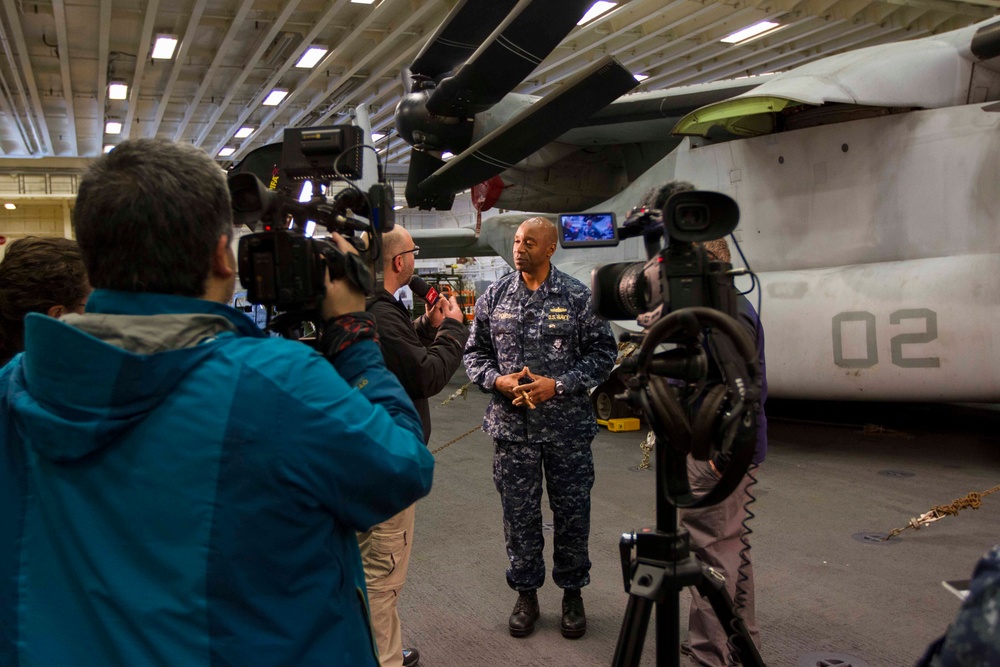 Distinguished guests tour USS America in Chile