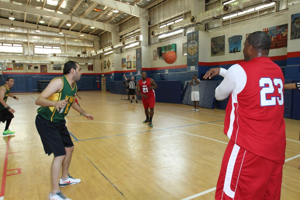 US Soldiers, Kuwait National Guard strengthen partnerships through a game of hoops