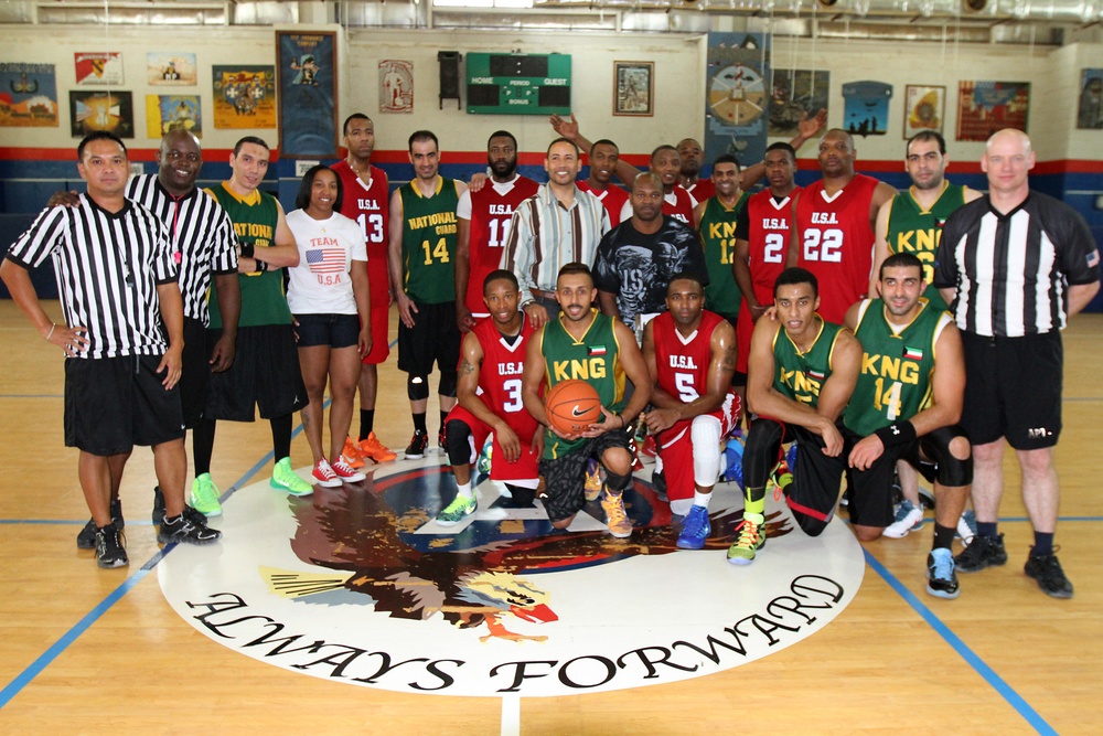 US Soldiers, Kuwait National Guard strengthen partnerships through a game of hoops