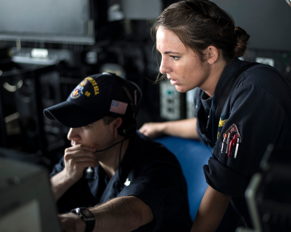 USS Philippine Sea is deployed as part of the George H.W. Bush Carrier Strike Group