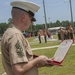 CLR-25 Marine receives the Navy and Marine Corps Commendation Medal with a Combat 'V' Device