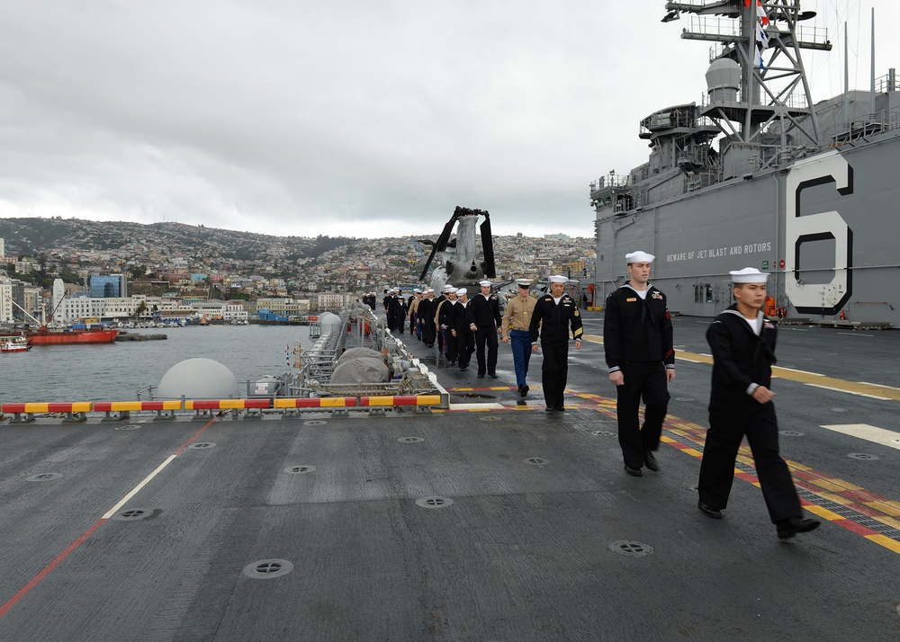 USS America arrives in Valparaiso