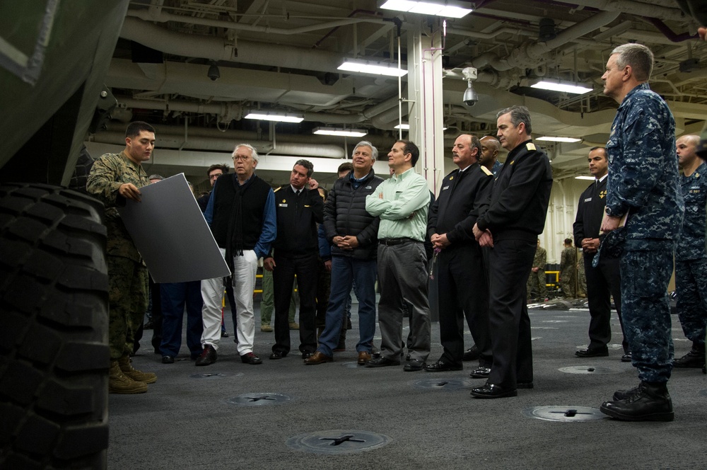 Chilean distinguished visitors aboard USS America