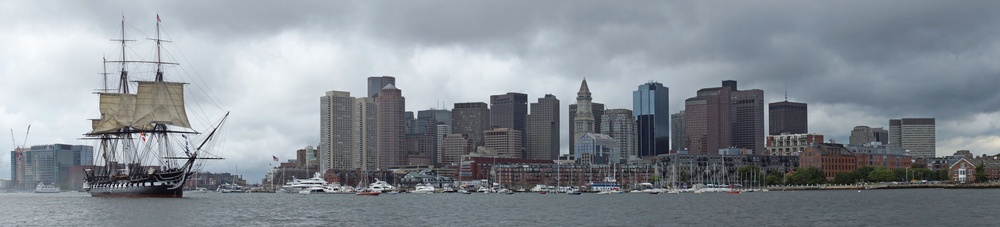 USS Constitution sets sail in Boston Harbor