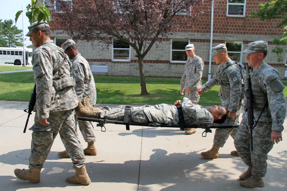 Candidates train in casualty evacuation