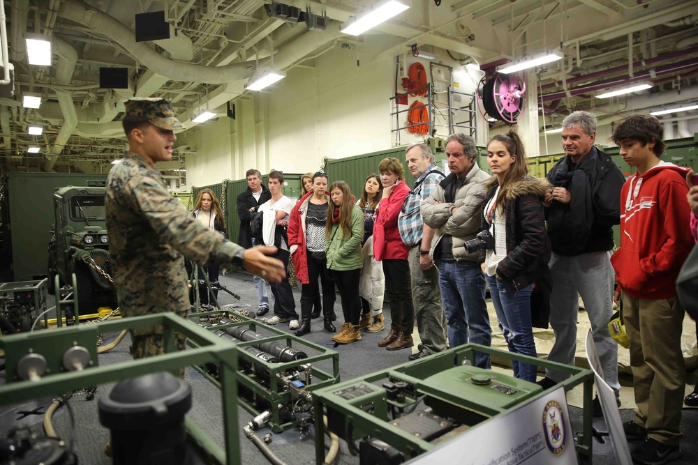 SPMAGTF-South hosts tour for US Embassy in Chile aboard USS America