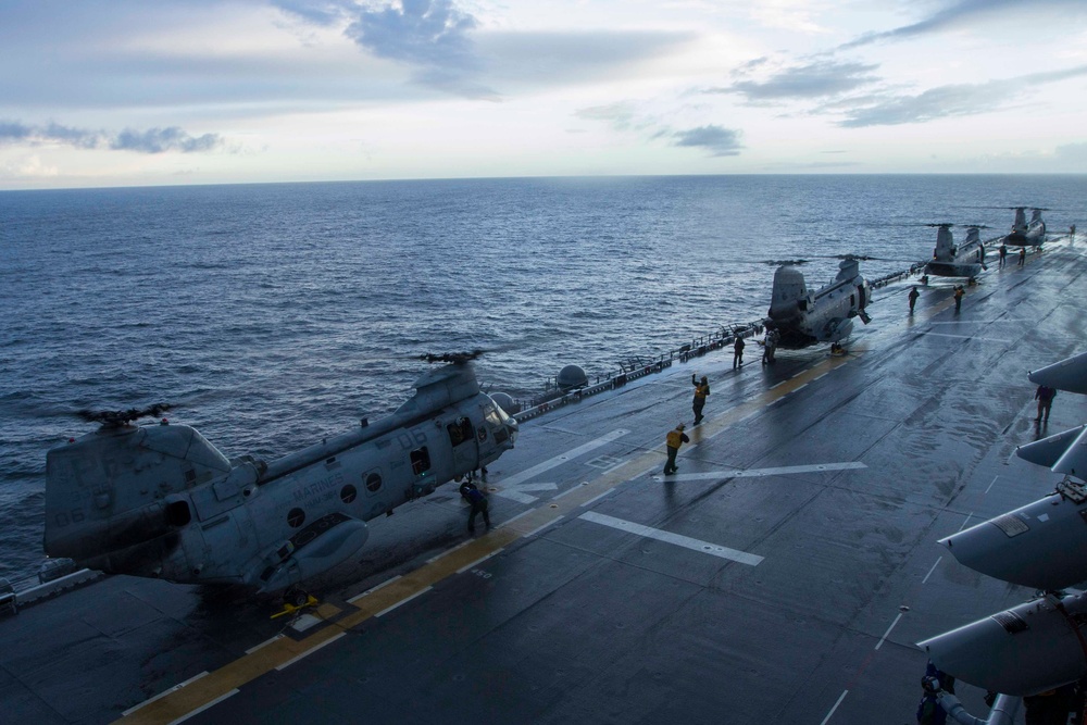 Sea Knights complete Partnership of the Americas, land aboard USS America