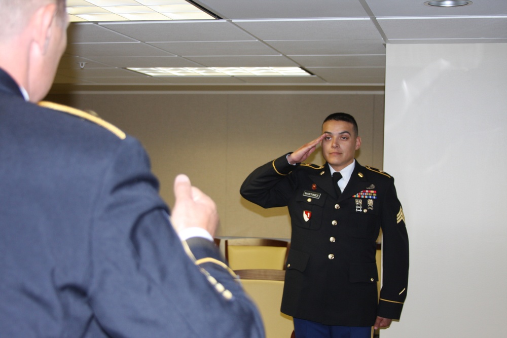 Sgt. Martinez salutes
