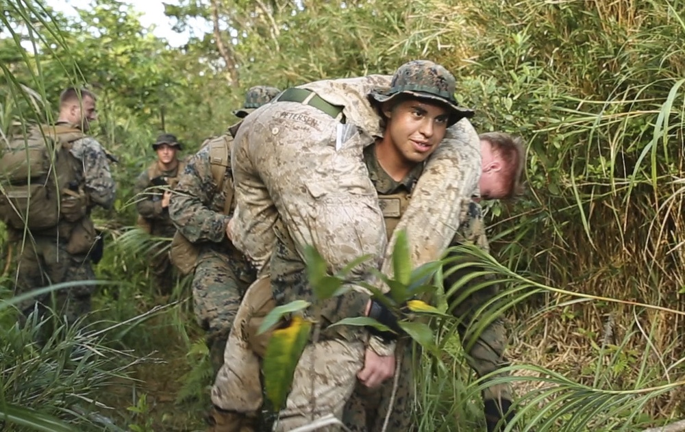 Marines train for pilot recovery in jungle