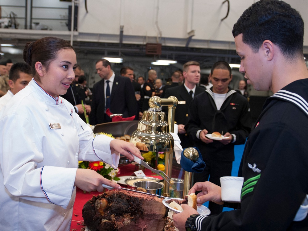 Reception aboard USS America