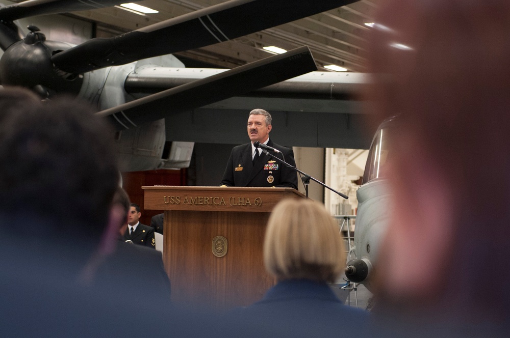 Reception aboard USS America