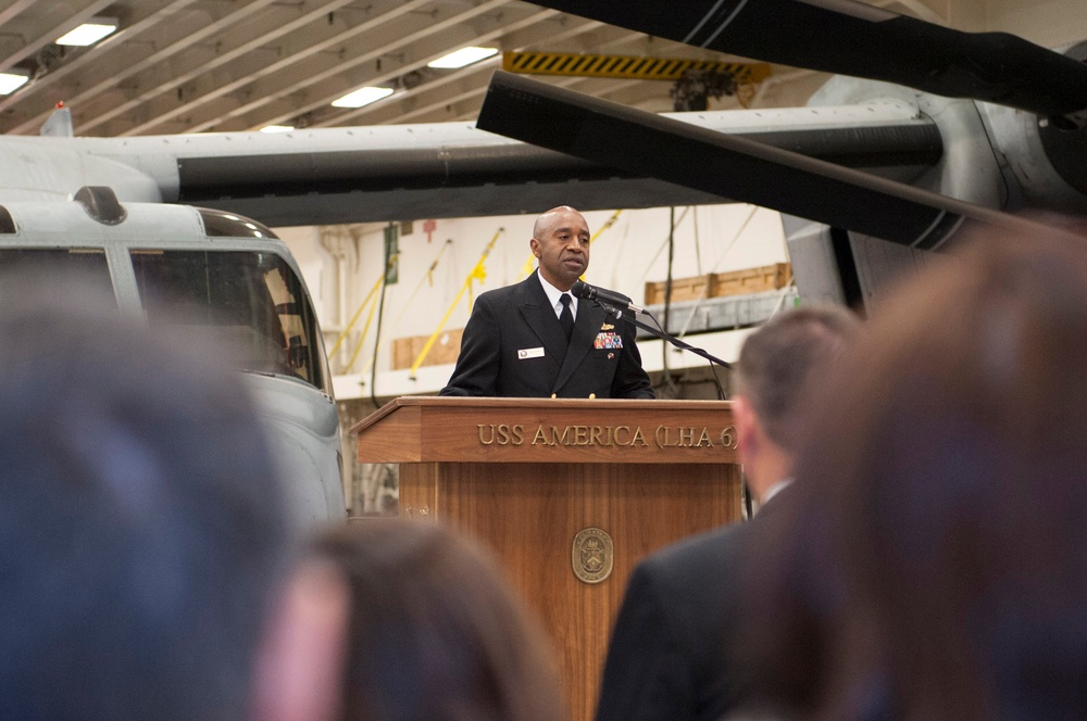 Reception aboard USS America