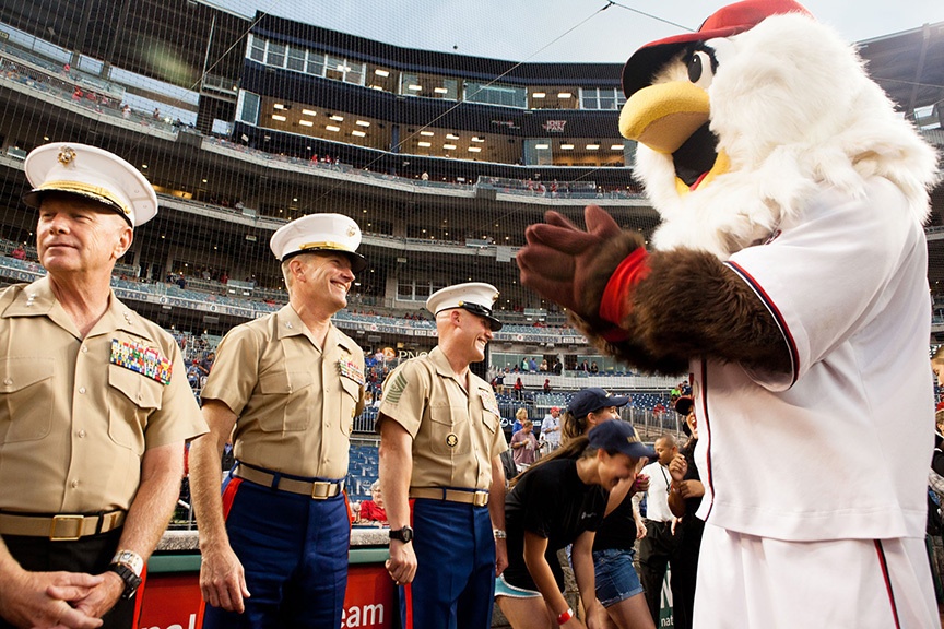 Marines honored in midst of Nationals' winning streak