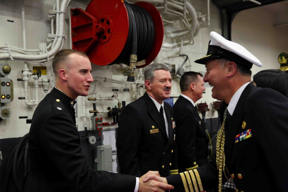 Marines, Sailors host Chilean guests for reception aboard USS America