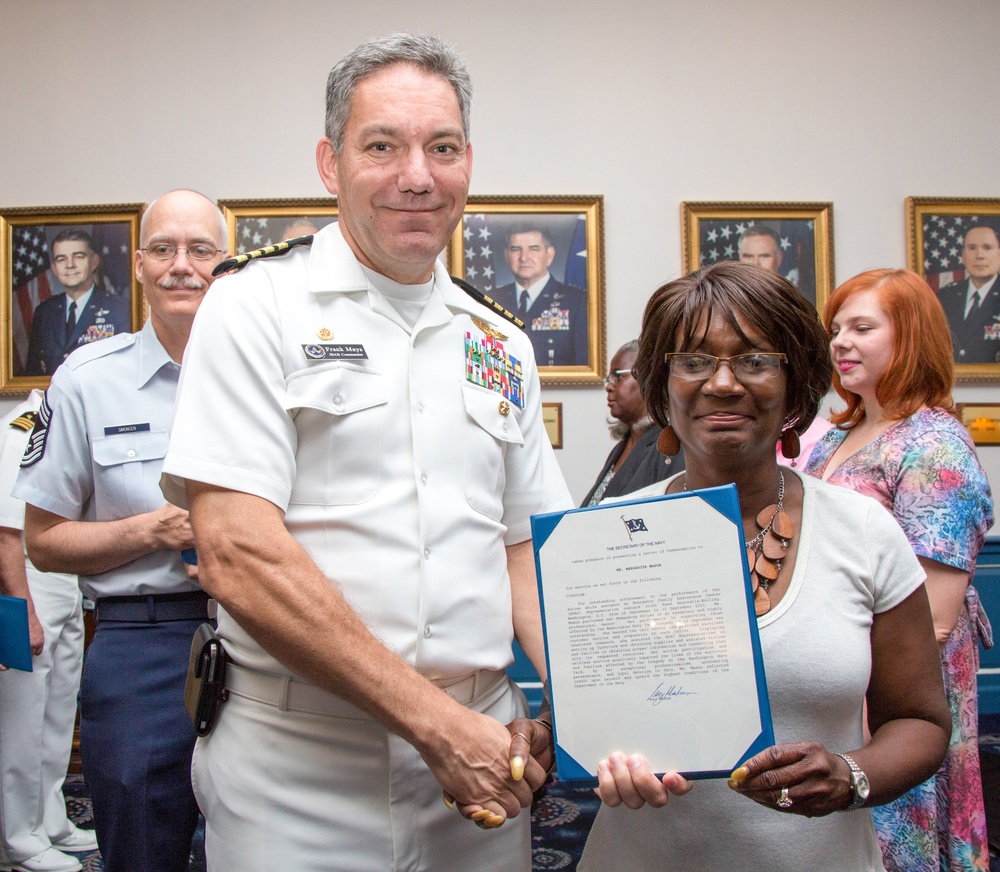 Joint Base Anacostia-Bolling personnel receive significant awards for support to the tragic 2013 Washington Navy Yard shooting