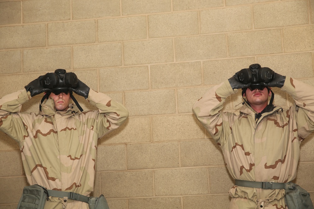 Marines, sailors train with gas chamber