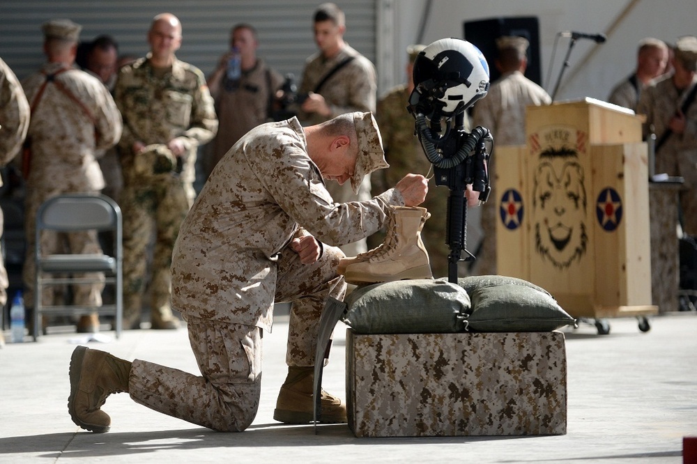 Memorial ceremony for fallen Marines