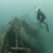 US Navy divers dive an underwater wreck with Colombian divers as part of Southern Partnership Station '14