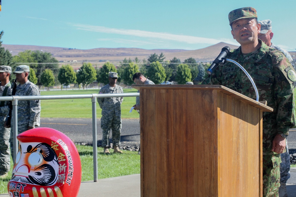 Col. Takashi Goto address Soldiers and Japan Defense Force