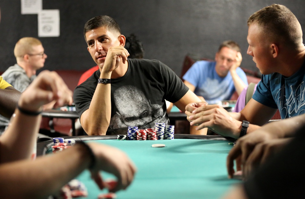 Single Marine Program hosts poker tournament aboard Combat Center