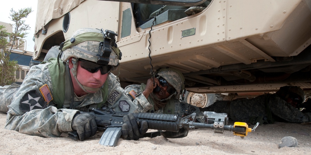 Soldiers training at Fort Irwin NTC