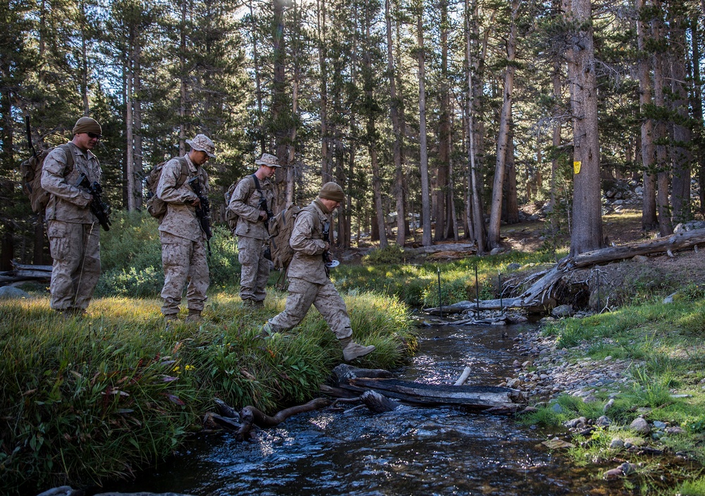 Marines learn land navigation in mountainous terrain