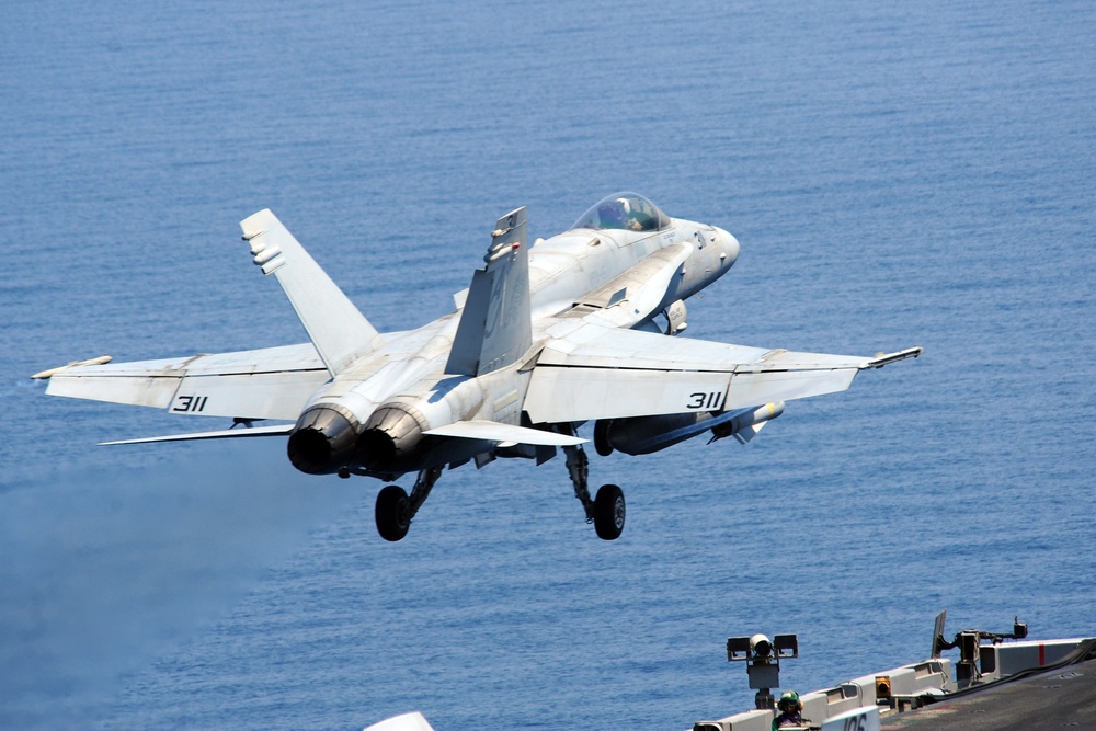 USS George H.W. Bush flight deck operations