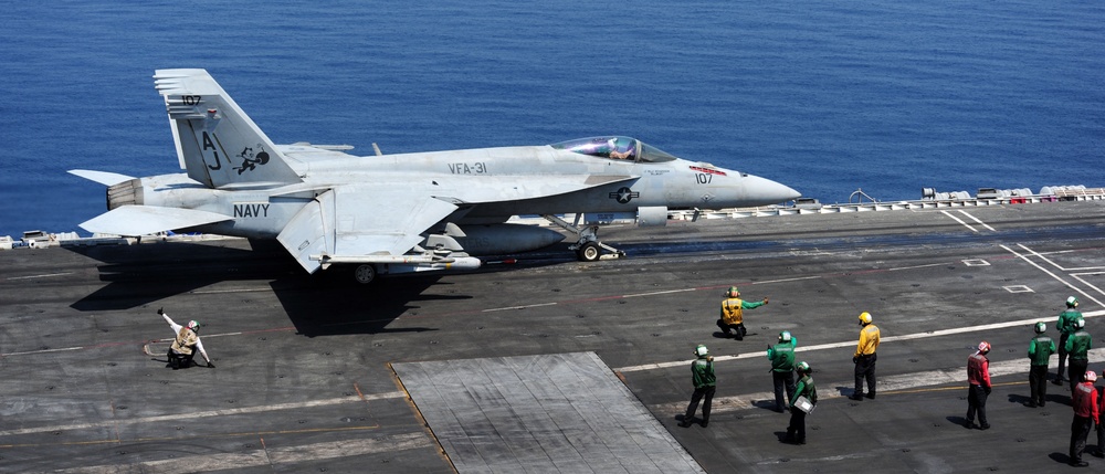 USS George H.W. Bush flight deck operations