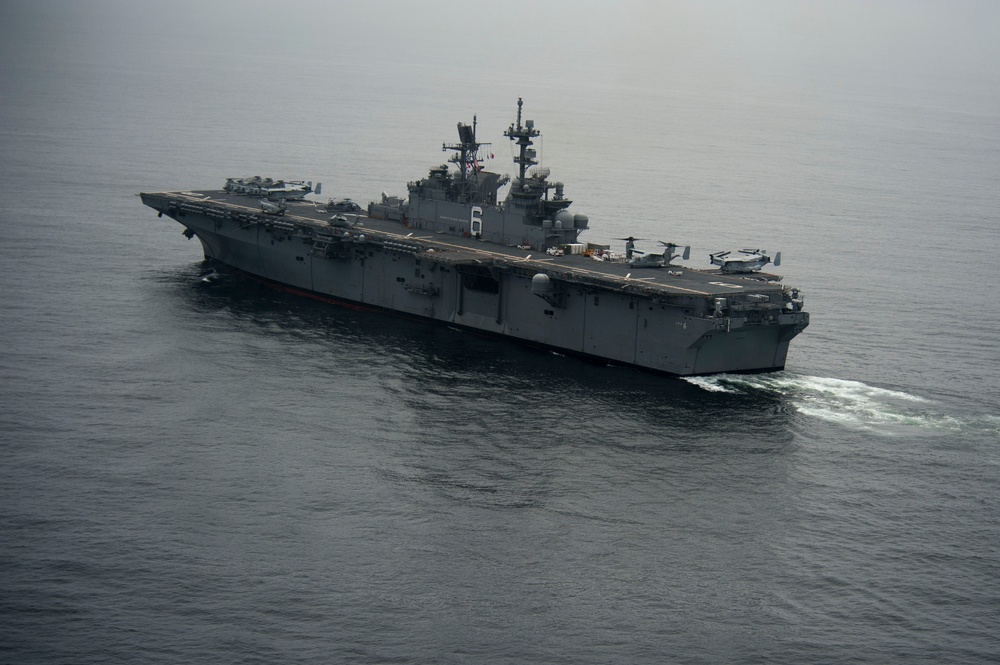 USS America transits the Pacific Ocean