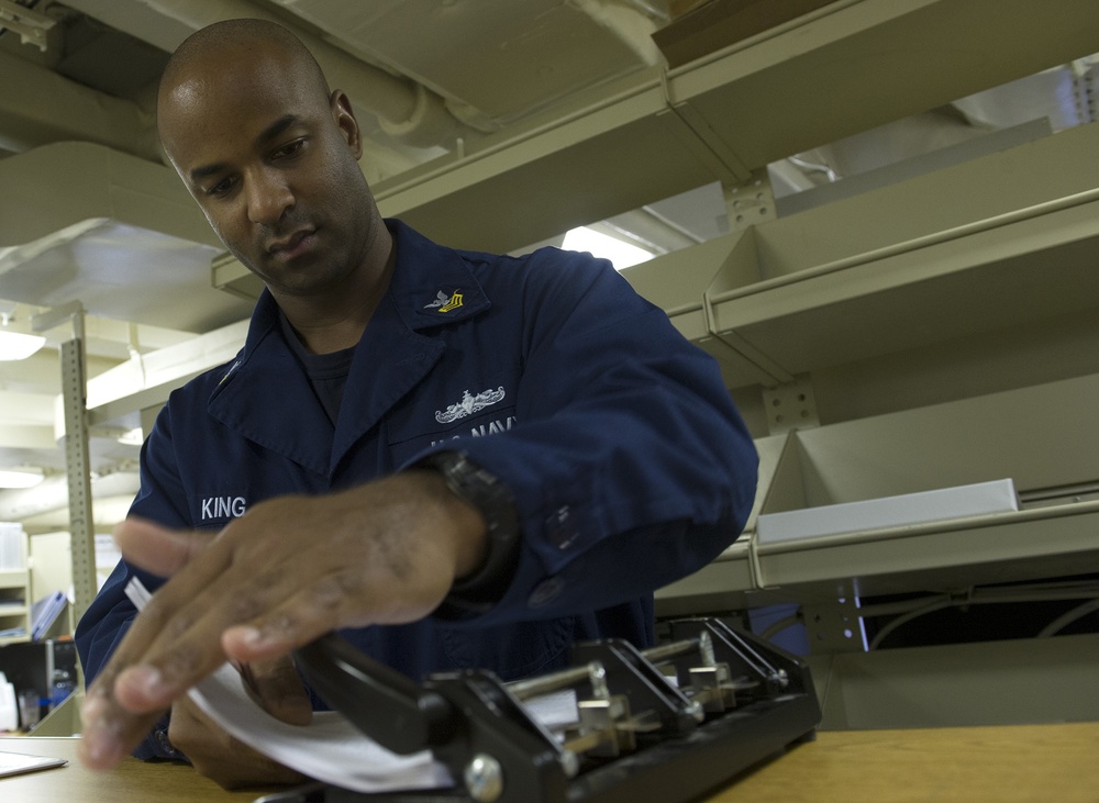 USS America stock control office operations